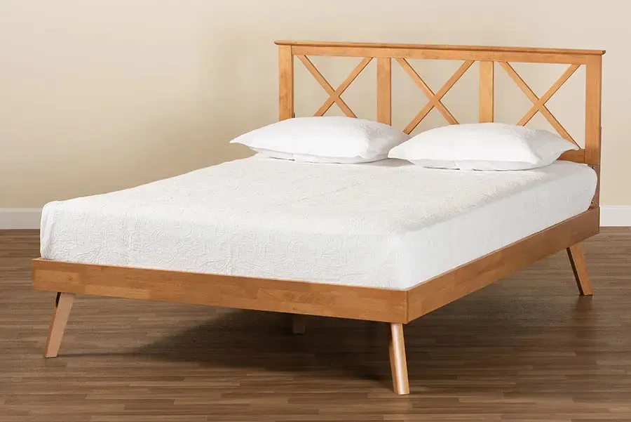 Strasbourg Brown Finished Wood Platform Bed (Queen)