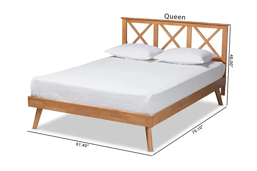 Strasbourg Brown Finished Wood Platform Bed (Queen)