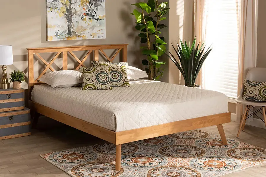 Strasbourg Brown Finished Wood Platform Bed (Queen)