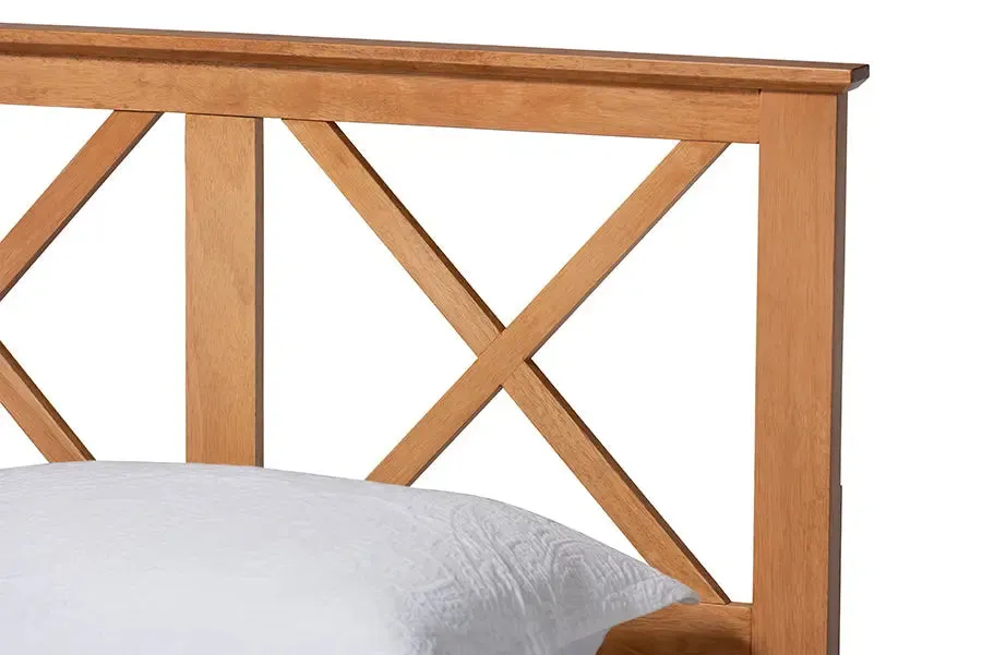 Strasbourg Brown Finished Wood Platform Bed (Queen)