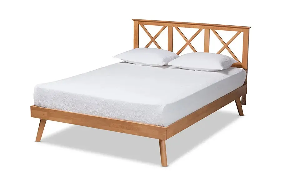 Strasbourg Brown Finished Wood Platform Bed (Queen)