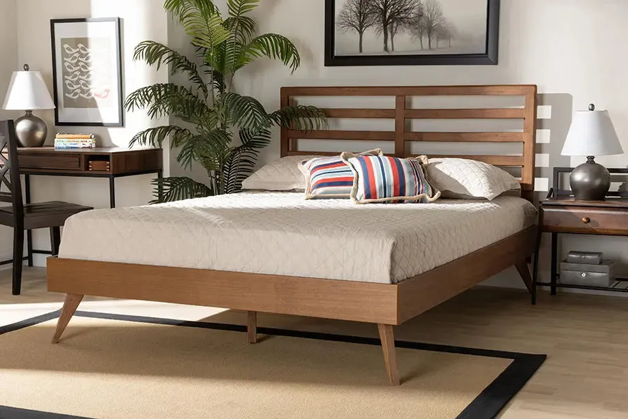 Worcester Ash Walnut Finished Wood Platform Bed (Full)