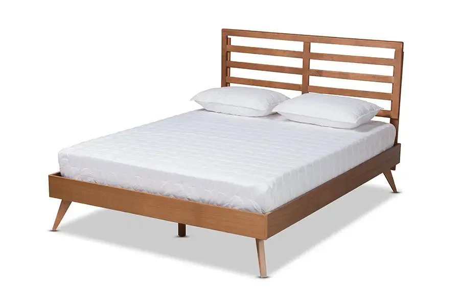 Worcester Ash Walnut Finished Wood Platform Bed (Full)