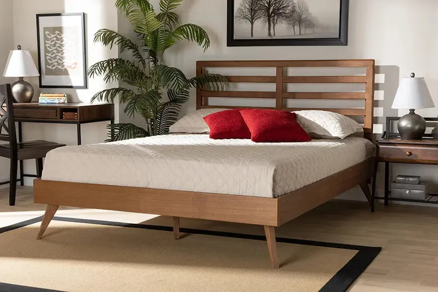 Worcester Ash Walnut Finished Wood Platform Bed (Full)