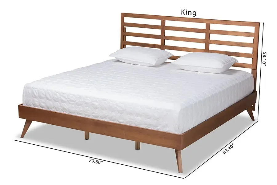 Worcester Ash Walnut Finished Wood Platform Bed (King)