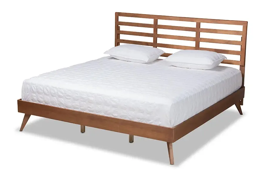 Worcester Ash Walnut Finished Wood Platform Bed (King)