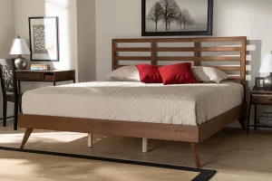 Worcester Ash Walnut Finished Wood Platform Bed (King)